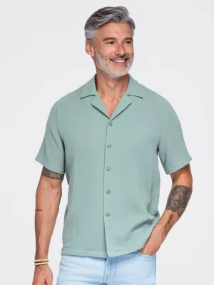 Pánska košeľa OMBRE OM-SHSS-0223 PASTEL GREEN