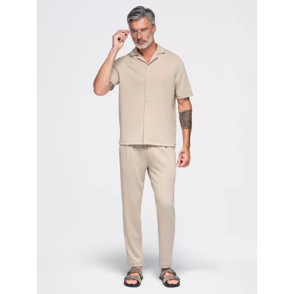  Pánska košeľa OMBRE OM-SHCS-0220 BEIGE 