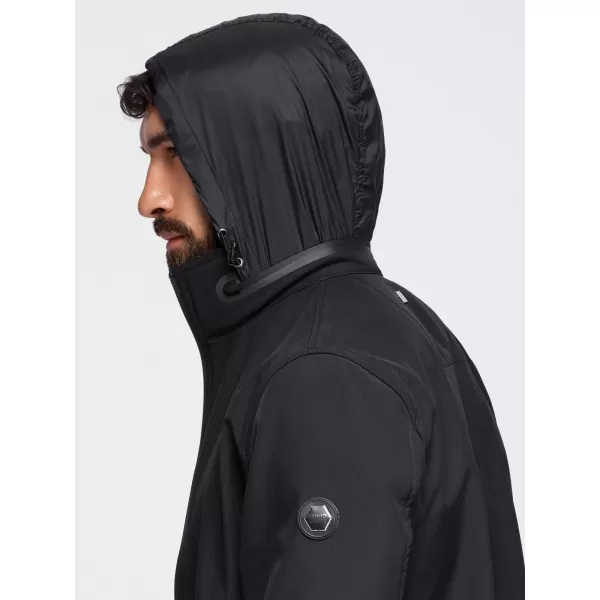  Pánska bunda s kapucňou OMBRE OM-JANP-0233 BLACK 