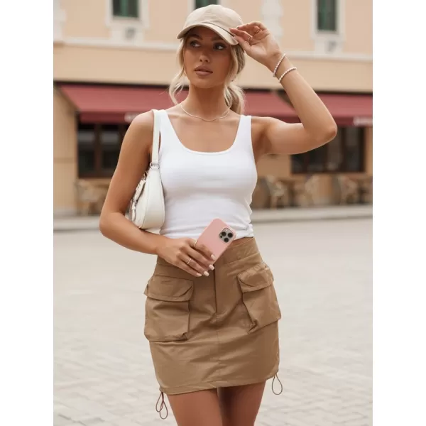  Dámska sukňa DSTREET CY0440 KARAMELOVÁ 