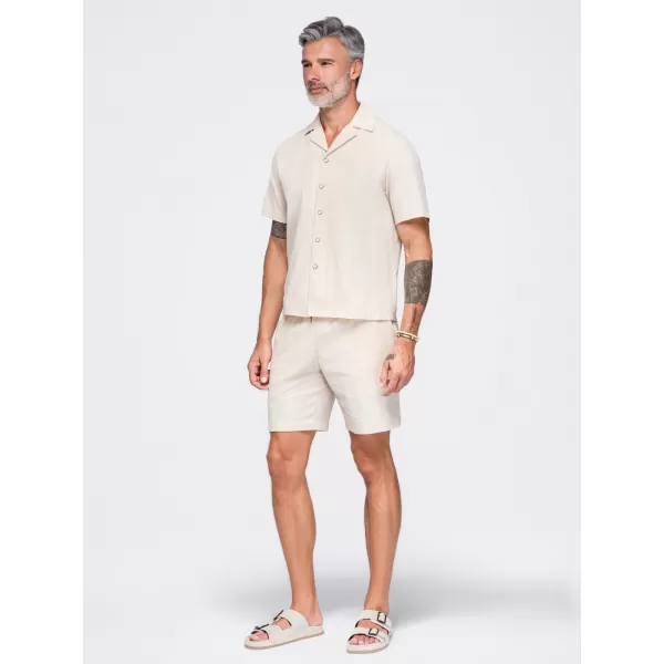  Pánska košeľa OMBRE OM-SHSS-0221 CREAM 