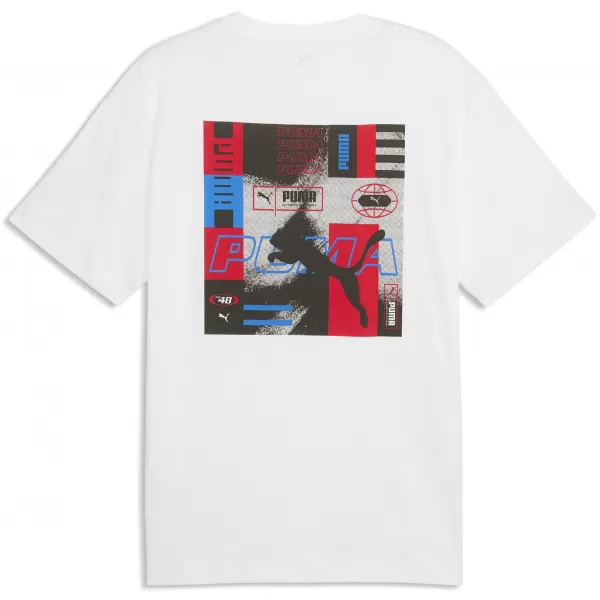  Pánske tričko PUMA GRAPHICS RELAXED STACKED TEE 69436802 PUMA WHITE 