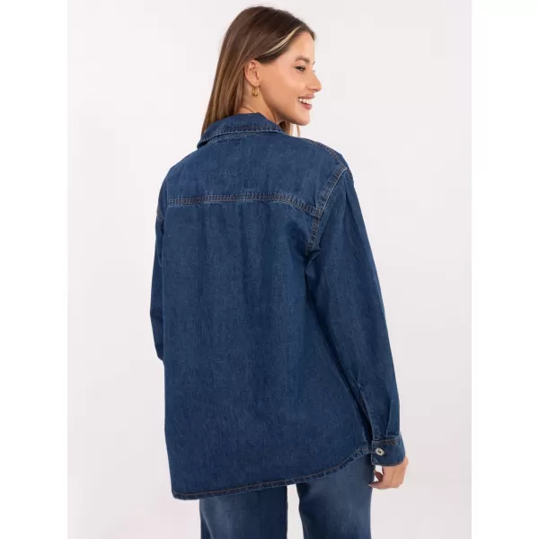 Dámska košeľa SUBLEVEL D80026BI11280M314 DARK BLUE 