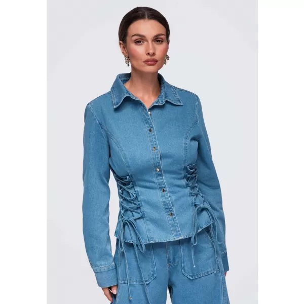  Dámska košeľa OMBRE OW-SH-E0070 BLUE 
