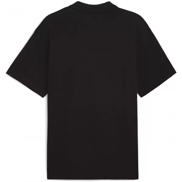  Pánske tričko s golierom PUMA WARDROBE ESS PIQUE RELAXED POLO 62965701 PUMA BLACK 
