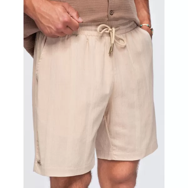  Pánske kraťasy OMBRE OM-SRCS-0209 LIGHT BROWN 