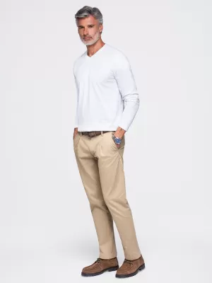 Pánske tričko OMBRE OM-LSBL-0143 WHITE