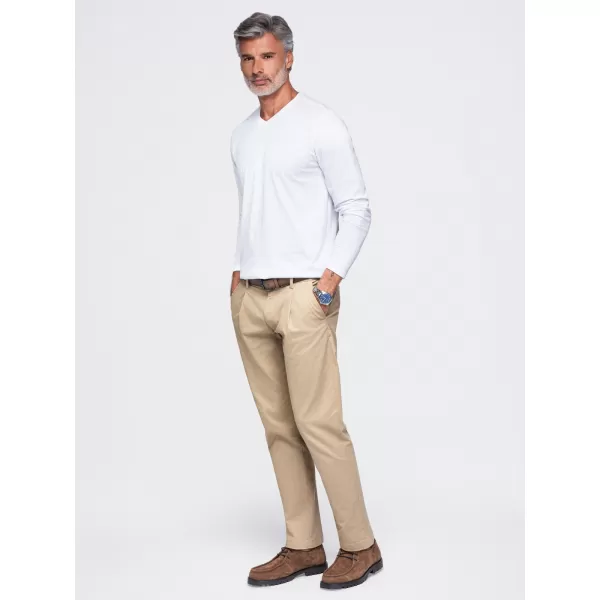  Pánske tričko OMBRE OM-LSBL-0143 WHITE 
