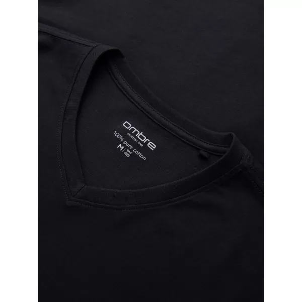  Pánske tričko OMBRE OM-LSBL-0143 BLACK 