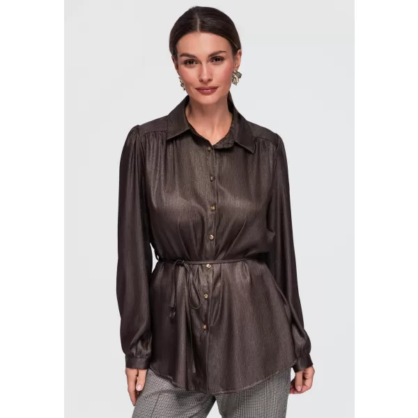  Dámska košeľa OMBRE OW-SH-E0071 BROWN 