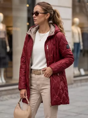 Dámska bunda DSTREET TY5771 BORDOVÁ