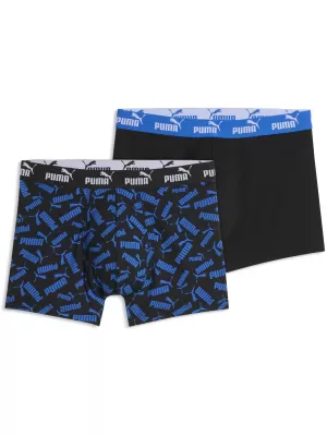 Pánske boxerky PUMA MEN ELEMENTS SCATTERED PRINT BOXERS 94780202 BLUE/BLACK