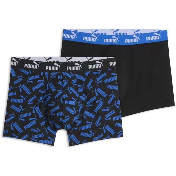  Pánske boxerky PUMA MEN ELEMENTS SCATTERED PRINT BOXERS 94780202 BLUE/BLACK 