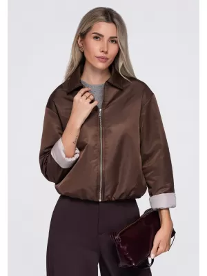 Dámska bunda OMBRE OW-JT-E0003 BROWN