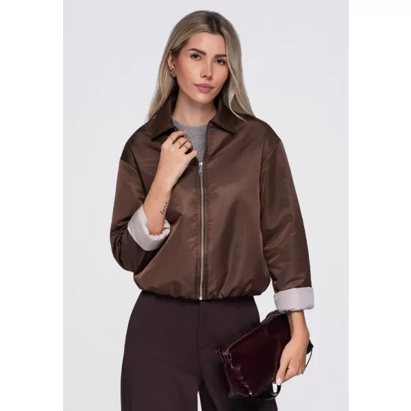  Dámska bunda OMBRE OW-JT-E0003 BROWN 