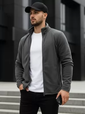 Pánska mikina DSTREET BX4772 TMAVO ŠEDÁ