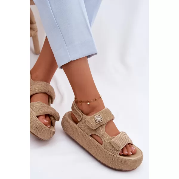  Dámske sandále GOE TT2N4101 BEIGE 
