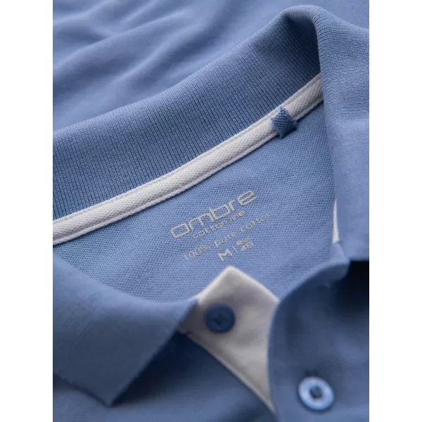  Pánske tričko s golierom OMBRE OM-POSS-0170 BLUE 