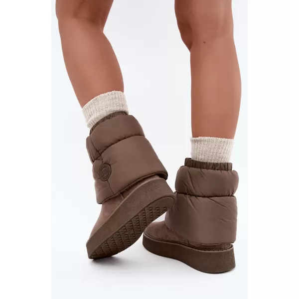  Dámske snehule BIG STAR SHOES UU274732 DARK BEIGE 