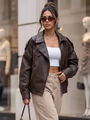Dámska bunda DSTREET TY5961 HNEDÁ