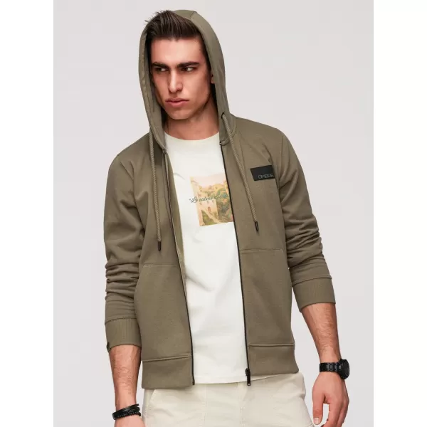  Pánska mikina OMBRE OM-SSZP-0256 OLIVE 