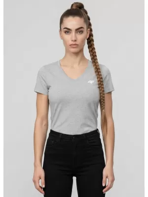 Dámske tričko 4F WMM00TTSHF3307 COLD LIGHT GREY MELANGE