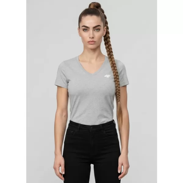  Dámske tričko 4F WMM00TTSHF3307 COLD LIGHT GREY MELANGE 