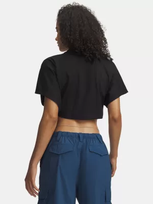 Dámske tričko UNDER ARMOUR CROPPED SCRIPT SS TEE 6009677-008 ČIERNA