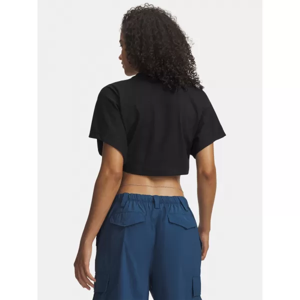  Dámske tričko UNDER ARMOUR CROPPED SCRIPT SS TEE 6009677-008 ČIERNA 