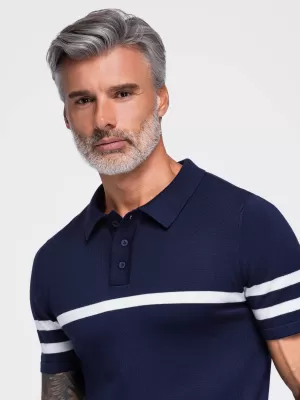 Pánske polo tričko OMBRE OM-POSS-0177 NAVY BLUE