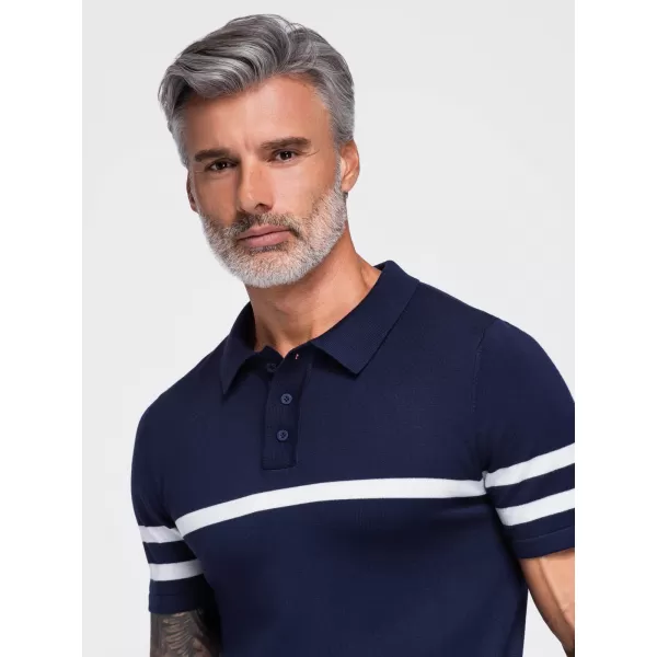  Pánske polo tričko OMBRE OM-POSS-0177 NAVY BLUE 