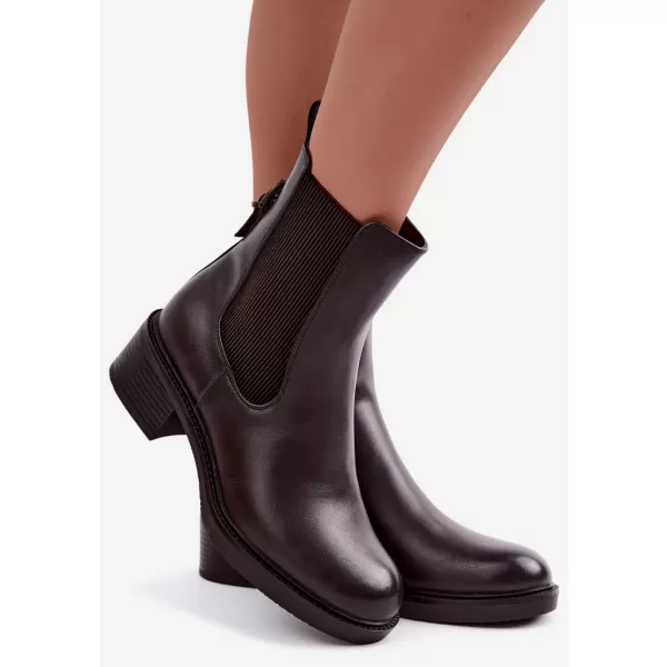  Dámske členkové topánky SERGIO LEONE BT-04 DARK BROWN 