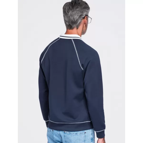  Pánska mikina OMBRE OM-SSNZ-0269 NAVY BLUE 