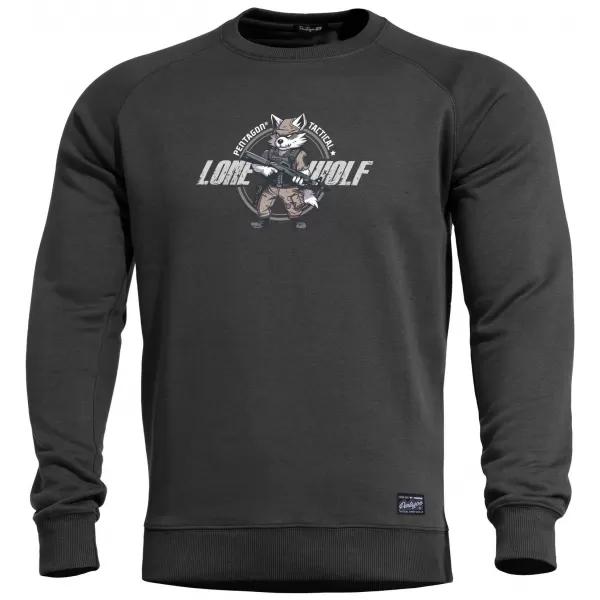  Pánska mikina PENTAGON HAWK SWEATER LONE WOLF K09019-LO BLACK 