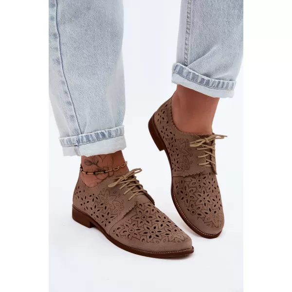 Dámske poltopánky ZAZOO 4156/HOGL BEIGE 