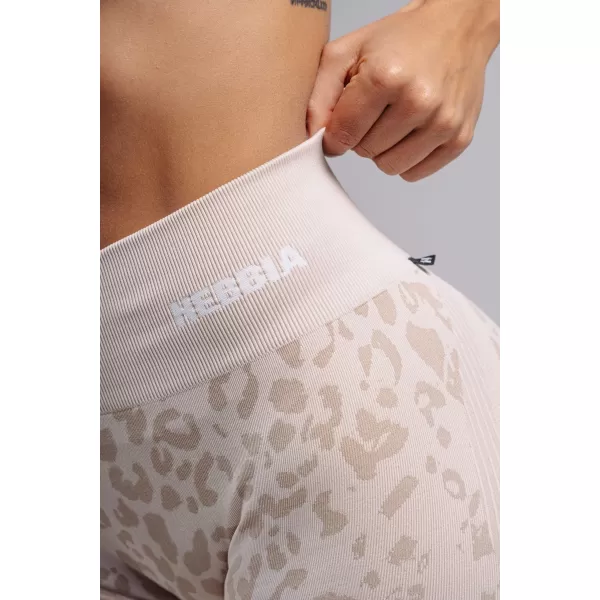  Kompresné push-up šortky s leopardím vzorom NEBBIA PRIMAL 856 CREAM LEOPARD 