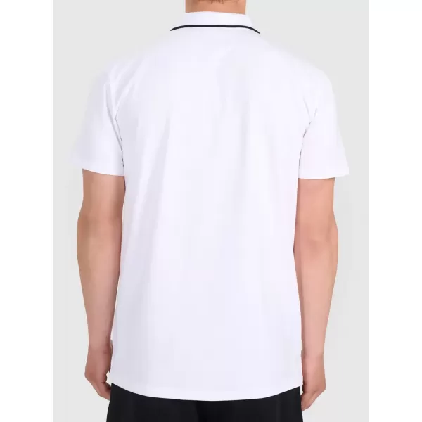  Pánske tričko s golierom 4F WMM00TPTSM0773 WHITE 