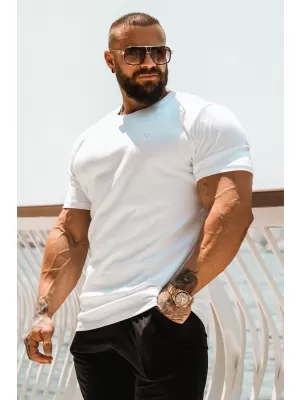 Pánske tričká NEBBIA MIKE MUSCLE FIT 158 WHITE