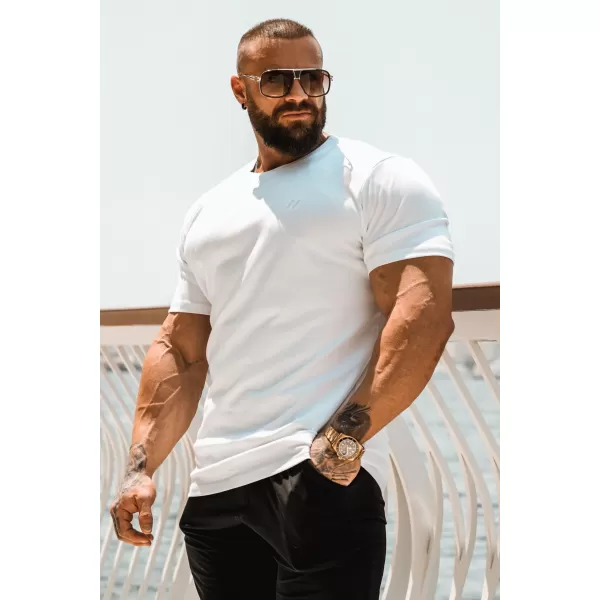  Pánske tričká NEBBIA MIKE MUSCLE FIT 158 WHITE 