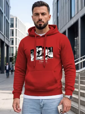 Pánska mikina DSTREET NX5146BX-18-09 ČERVENÁ