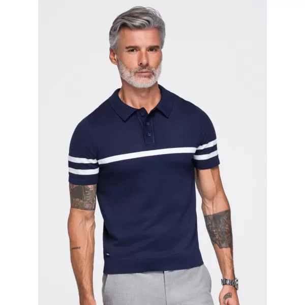  Pánske polo tričko OMBRE OM-POSS-0177 NAVY BLUE 