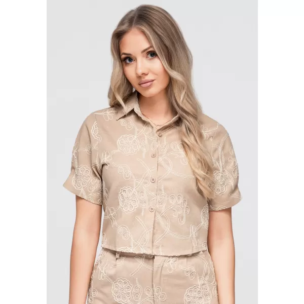  Dámska blúzka OMBRE OW-SH-E0060 BEIGE 