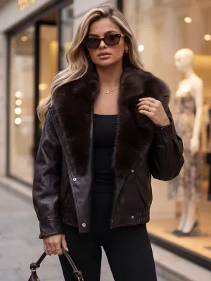 Dámska bunda DSTREET TY6027 HNEDÁ