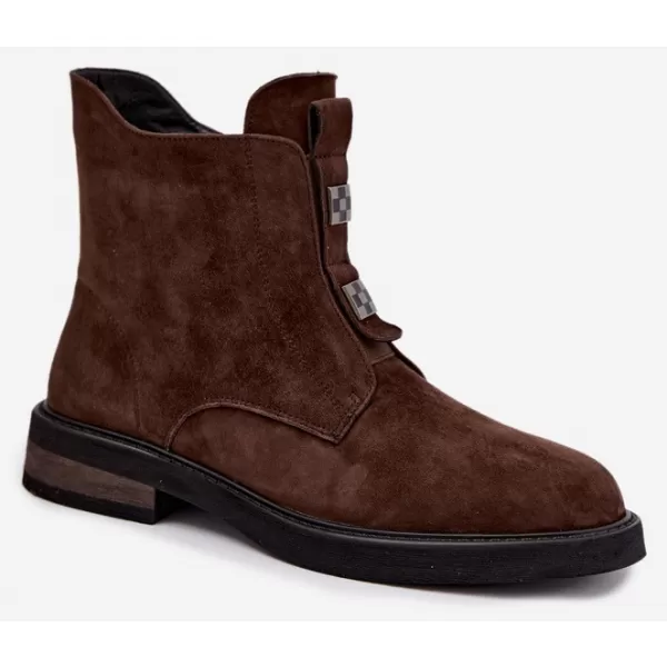  Dámske členkové topánky D&A CR62-3335 BROWN 