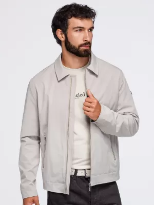 Pánska prechodná bunda OMBRE OM-JANP-0224 GREY-BEIGE