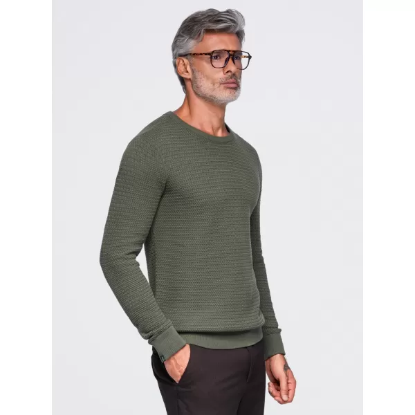  Pánsky sveter OMBRE OM-SWSW-0119 OLIVE 