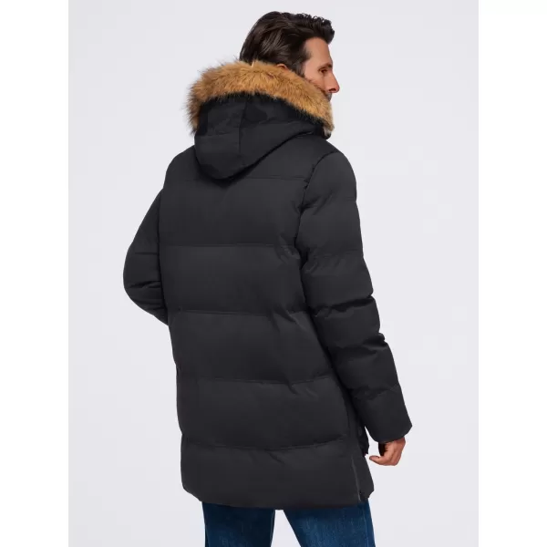  Pánska parka OMBRE OM-JALJ-0310 BLACK 