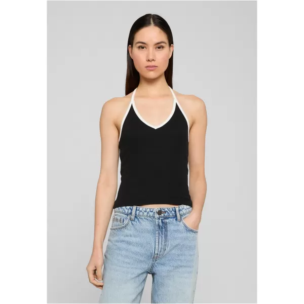  Dámsky top URBAN CLASSICS TB8352A-20671 BLACK/OFF WHITE 