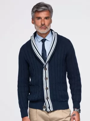 Pánsky kardigan OMBRE OM-SWCD-0196 NAVY BLUE