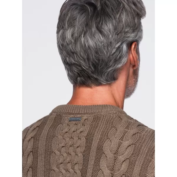  Pánsky sveter OMBRE OM-SWSW-0191 BROWN 